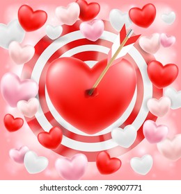heart shooted by a bow arrow vector