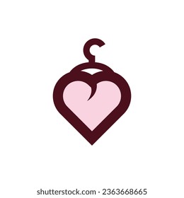 Design des Herzshop-Logos, Vektorgrafik.