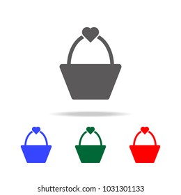 heart shopping basket icon. Elements in multi colored icons for mobile concept and web apps. Icons for website design and development, app development on white background