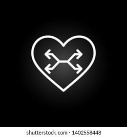 heart shuffle button neon icon. Elements of Heartbeat set. Simple icon for websites, web design, mobile app, info graphics
