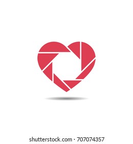 Heart Shutter Logo or Icon Camera Love