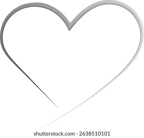 Heart sign - Calligraphic love heart sign, Vector, Romantic illustration symbol for love, passion and wedding