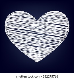 Heart sign with chalk effect  