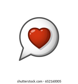 Heart sign in cloud, vector illustration, cartoon 