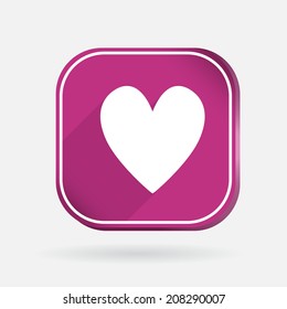 heart sign.  Color square icon. 