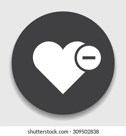 Heart sign icon. Remove lover symbol
