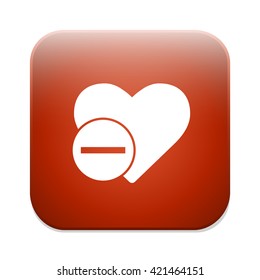 Heart sign icon. Remove lover button
