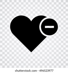 Heart sign icon. Remove lover symbol