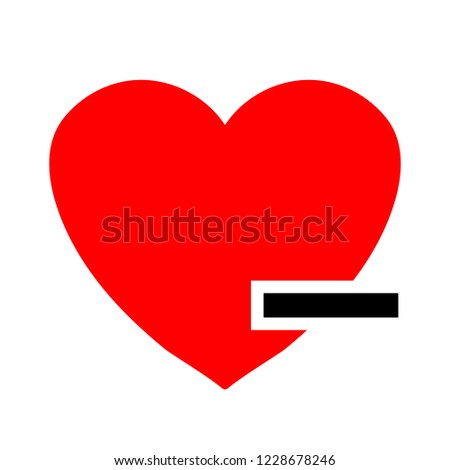 Heart sign icon. Remove lover button
