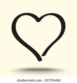 Heart sign icon, vector illustration. Flat design style