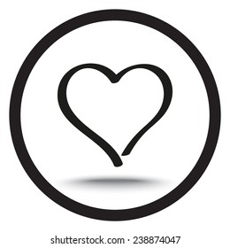 Heart sign icon, vector illustration. Flat design style