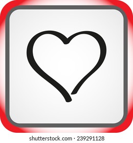 Heart sign icon, vector illustration. Flat design style