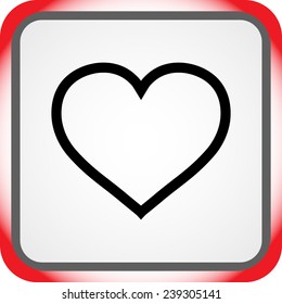 Heart sign icon, vector illustration. Flat design style
