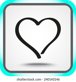 Heart sign icon, vector illustration. Flat design style
