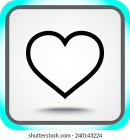 Heart sign icon, vector illustration. Flat design style