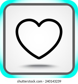 Heart sign icon, vector illustration. Flat design style