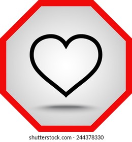 Heart sign icon, vector illustration. Flat design style