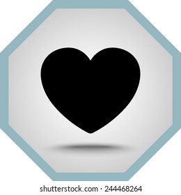 Heart sign icon, vector illustration. Flat design style