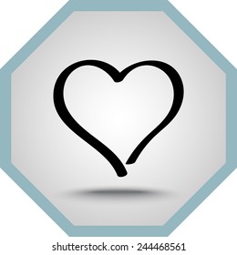 Heart sign icon, vector illustration. Flat design style