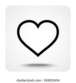 Heart sign icon, vector illustration. Flat design style