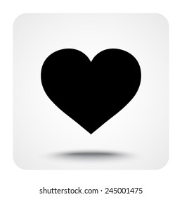 Heart sign icon, vector illustration. Flat design style