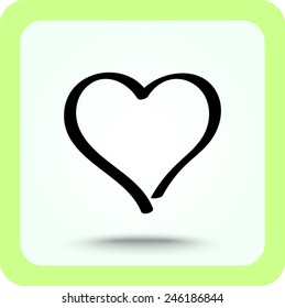Heart sign icon, vector illustration. Flat design style