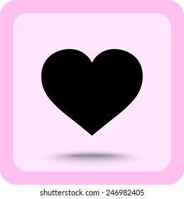 Heart sign icon, vector illustration. Flat design style