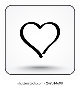 Heart sign icon, vector illustration. Flat design style