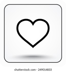 Heart sign icon, vector illustration. Flat design style