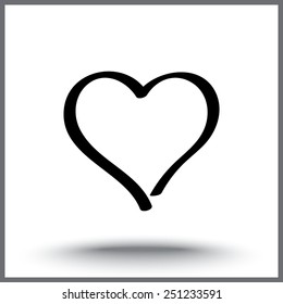 Heart sign icon, vector illustration. Flat design style