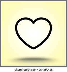 Heart sign icon, vector illustration. Flat design style