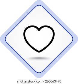 Heart sign icon, vector illustration. Flat design style