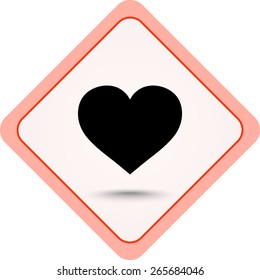 Heart sign icon, vector illustration. Flat design style
