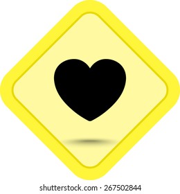 Heart sign icon, vector illustration. Flat design style