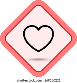 Heart sign icon, vector illustration. Flat design style