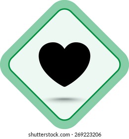 Heart sign icon, vector illustration. Flat design style