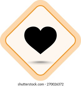 Heart sign icon, vector illustration. Flat design style