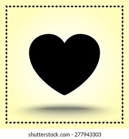 Heart sign icon, vector illustration. Flat design style