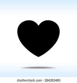 Heart sign icon, vector illustration. Flat design style