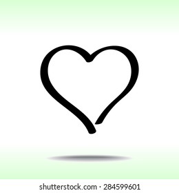 Heart sign icon, vector illustration. Flat design style