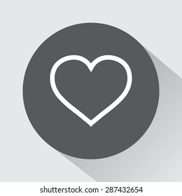 Heart sign icon, vector illustration. Flat design style