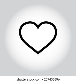 Heart sign icon, vector illustration. Flat design style