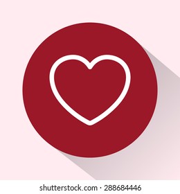 Heart sign icon, vector illustration. Flat design style