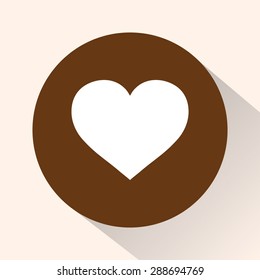 Heart sign icon, vector illustration. Flat design style