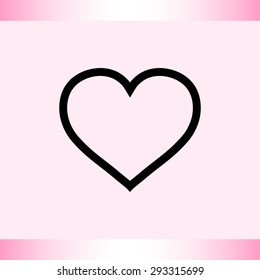 Heart sign icon, vector illustration. Flat design style