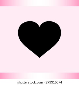Heart sign icon, vector illustration. Flat design style