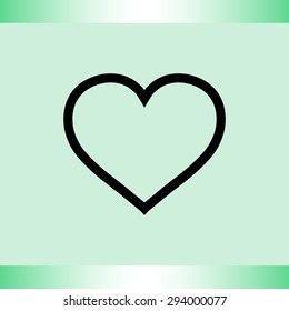 Heart sign icon, vector illustration. Flat design style
