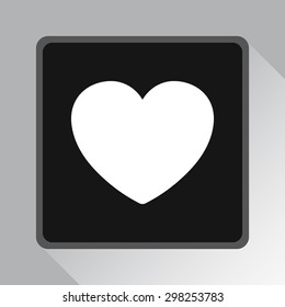 Heart sign icon, vector illustration. Flat design style