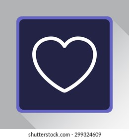 Heart sign icon, vector illustration. Flat design style