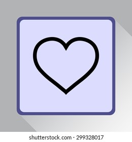 Heart sign icon, vector illustration. Flat design style